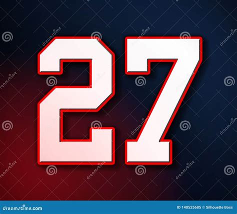 27 American Football Classic Sport Jersey Number in the Colors of the ...