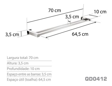 Toalheiro Duplo Cm Kromus A O Inox Ref Qd Parcelamento Sem