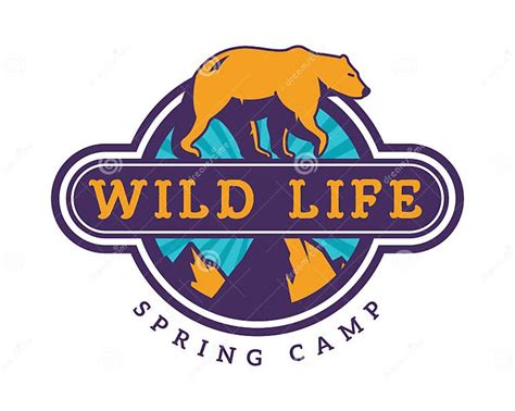 Vintage Wildlife Summer Camp Camping Activities Emblem Badge