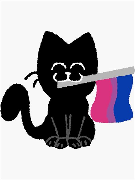 Bisexual Pride Cat Sticker For Sale By Solarpunch330 Redbubble