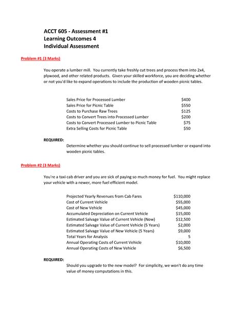 Acct Assessment Acct Assessment Learning Outcomes