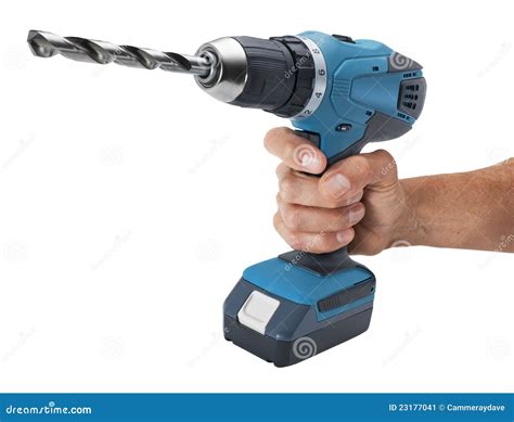 hand holding drill stock image image  trigger cordless