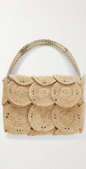 PACO RABANNE Disc Raffia Shoulder Bag