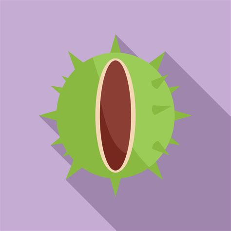 Roast chestnut icon flat vector. Tree fruit 14861718 Vector Art at Vecteezy