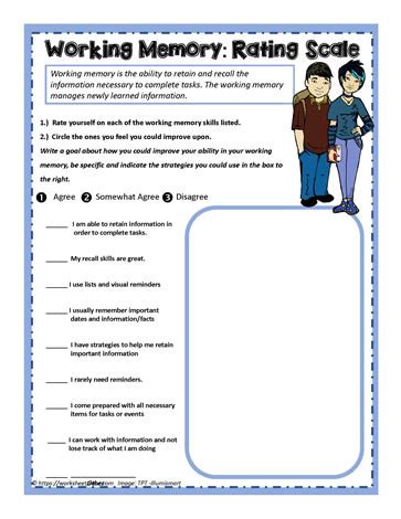 Working Memory Rating Scale Worksheets Worksheets Library