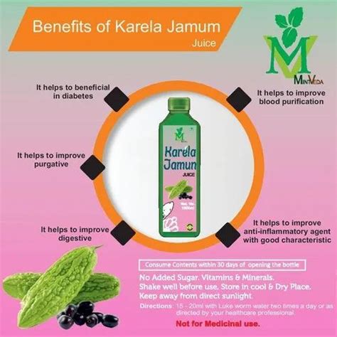 Mint Veda Karela Jamun Juice Packaging Type Bottle Packaging Size