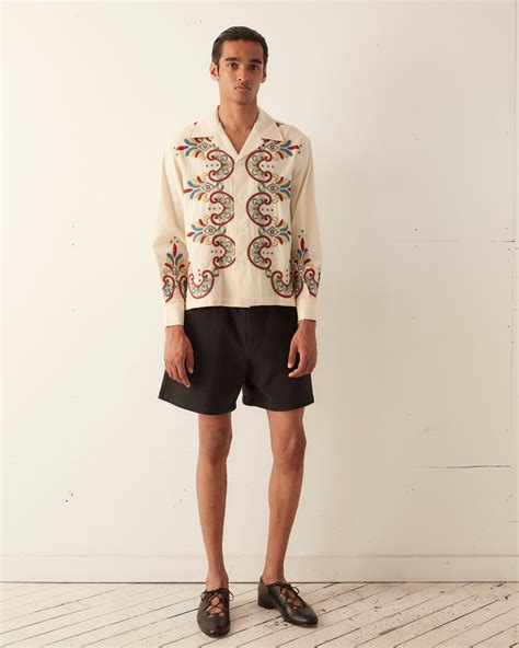 Embroidered Carnival Long Sleeve Shirt Bode