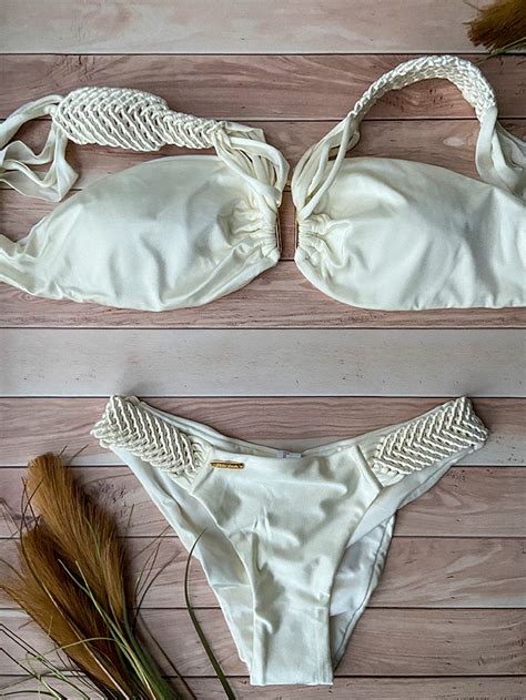 Bikini Sahara Beige Van Perla Santa Swimwear Maat Broekje L Maat Topje M