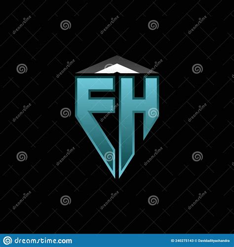 FH Logo Shield Blue Light Style Design Stock Vector Illustration Of