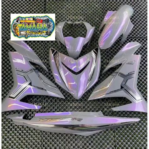 Yamaha Y15 Y15zr V1 V2 Silver Chrome Galaxy Purple Grey Cover Set Free Emblem×4 Shopee Malaysia