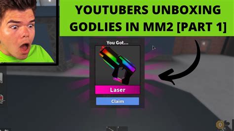 Youtubers Unboxing Godlies In Mm2 Compilation Mm2 Montage Part 1