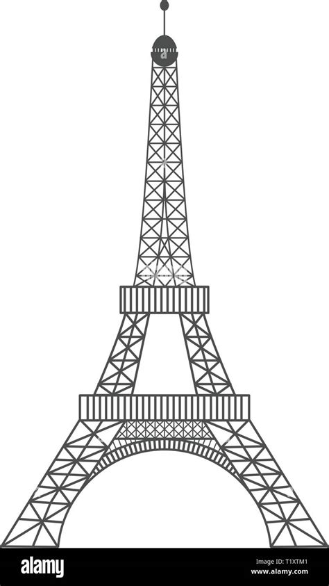 Moderne Vector Illustration Der Eiffelturm Schwarz Vector Illustration