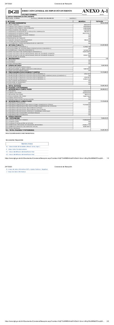 Declaracion Jurada Ir A O Mdh Anexo A Ministerio De Medio