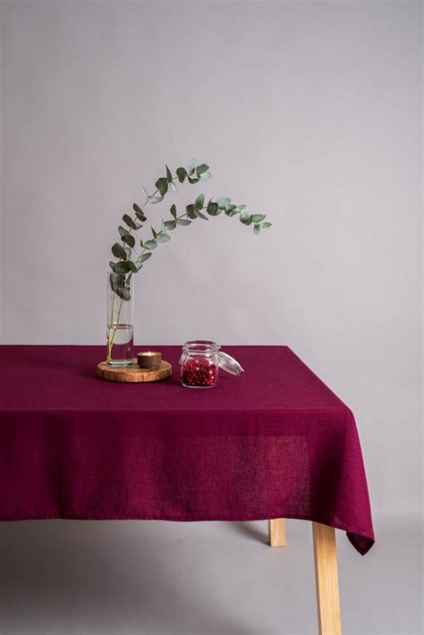 Burgundy Linen Tablecloth. Soft Linen Table Cloth. Sustainable - Etsy UK