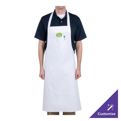 Chef Revival White Cotton Customizable Bib Apron With Pen Pocket 36