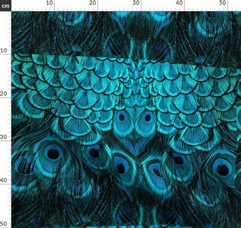 TEAL BLUE PEACOCK FEATHERS - Spoonflower