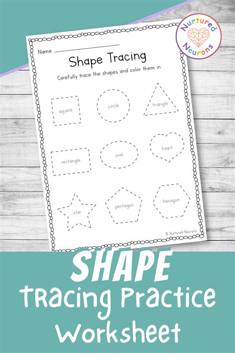 Shape Tracing Practice Worksheet Preschool And Kindergarten Printable