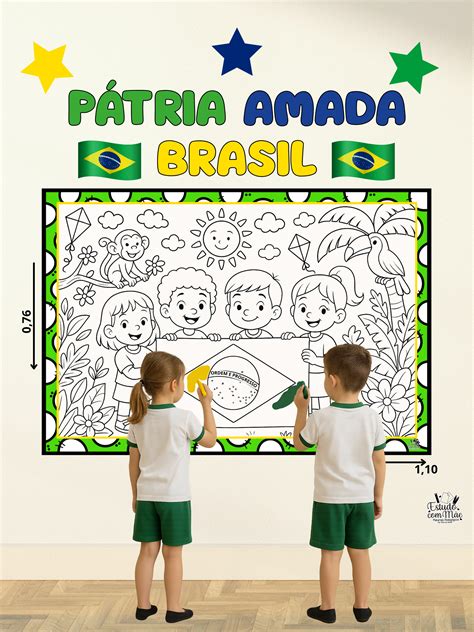 Decoraçao Semana Da Patria - Painel Colaborativo – Semana da Pátria – Estudo com Mãe