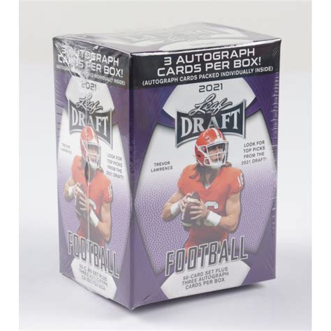 2021 Leaf Draft Football Hobby Blaster Box With 50 Cards Pristine