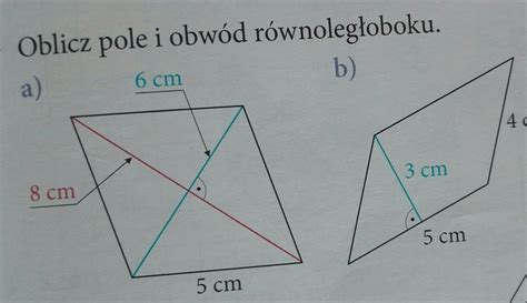 Oblicz pole i obwód równoległoboku prosze o odpowiedź pisemnądaje naj
