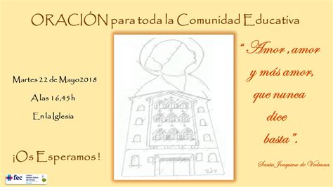 Oracion Comunidad Educativa 22 Mayo Ampa Vedruna Zaragoza