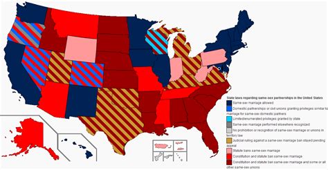 A Divided Nation Map Of Same Sex Marriage Laws With 28 States Affected [1251x651] R Mapporn