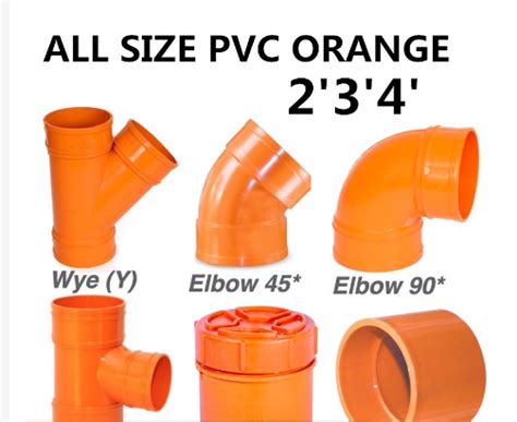 Pvc Sanitary Orange Elbow Tee Coupling Clean Out 2 3 4 All Size