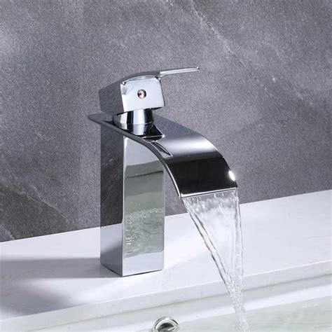 Torneira De Mesa Banheiro - Torneira de Mesa Banheiro Baixa Cascata Monocomando Cromado 18cm-Paris ...