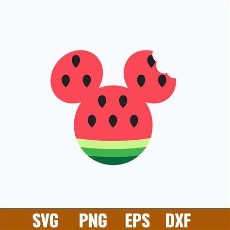 Mouse Head Watermelon Svg Mickey Mouse Svg Png Dxf Eps Fi Inspire