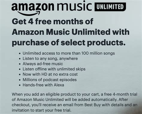 Best Buy Deal Get 4 Free Months Of Amazon Music Unlimited With Purchase