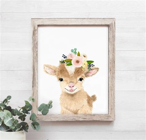 Farm Nursery Wall Decor Baby Goat Print Baby Goat Art Farm Etsy