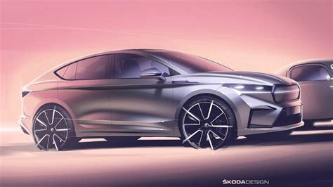 Skoda Enyaq Coupe iV Design Sketch Revealed Ahead Of Global Debut This ...