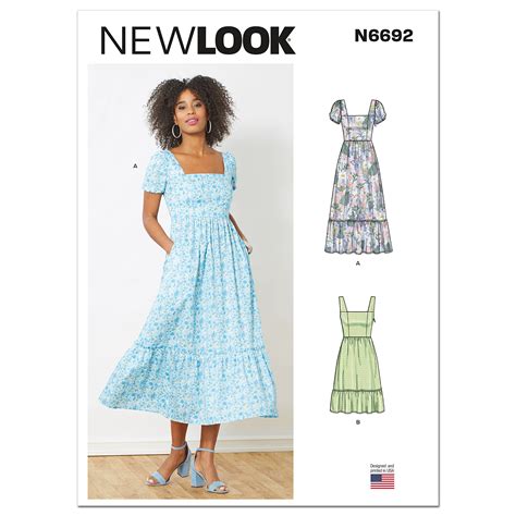 Amazon.com: New Look Misses' Dress Sewing Pattern Kit, Code N6692 ...