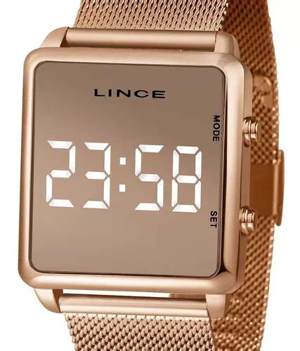 Reloj Digital Con Espejo Rosa Para Mujer Lince MDR4619l Bxrex Color De