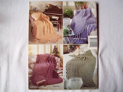 Crocheted Afghan Pattern Book Afghans Elegance Blanket Or Etsy Afghan Crochet Patterns