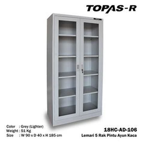 TOPAS R LEMARI 5 RAK PINTU AYUN KACA 18HC AD 106