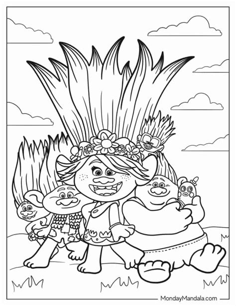 Trolls Band Together Coloring Pages Coloring Nation