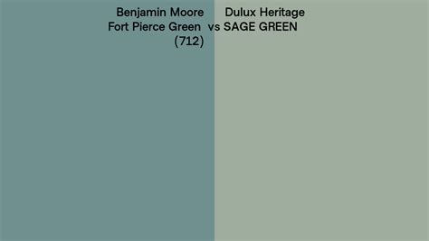 Benjamin Moore Fort Pierce Green 712 Vs Dulux Heritage Sage Green Side By Side Comparison