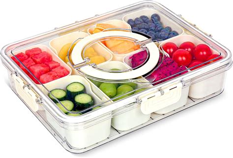 Amazon Snack Box Container Divided Snackle Serving Tray With Lid