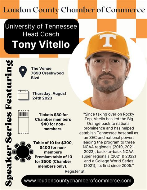 Chamber Speaker Series Featuring UT Baseball Coach Tony Vitello