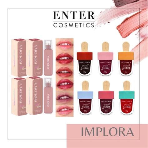 Implora Cheek Lip Tint Model Ice Cream Jelly Tint Set Liptint Red