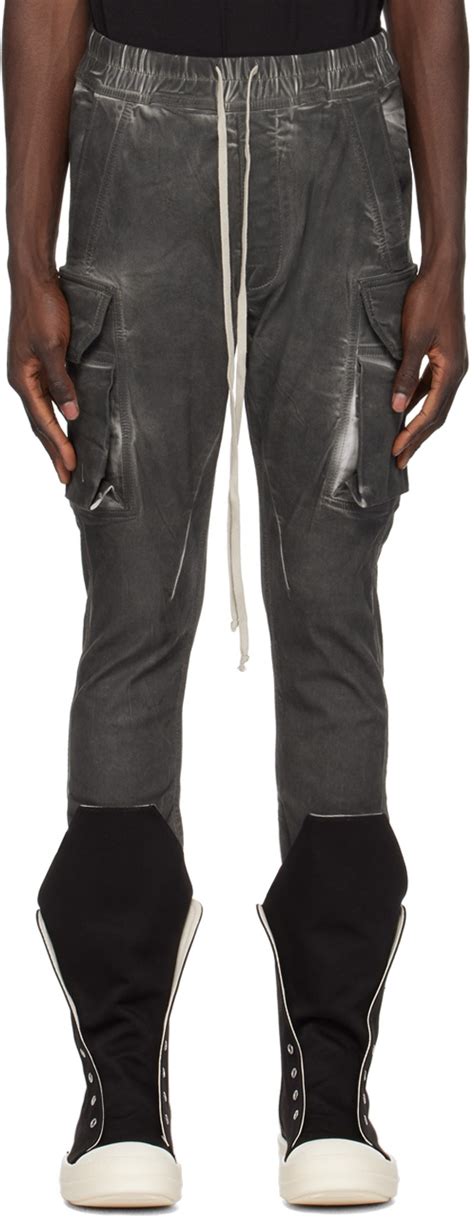 Rick Owens DRKSHDW Gray Mastodon Denim Cargo Pants Rick Owens Drkshdw