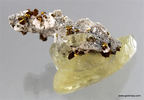 Calcite On Dolomite With Chalcopyrite Geokrazy Minerals