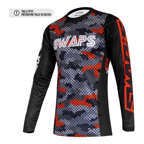 Maillot cross enfant Swaps Camo Kid rouge Équipement Cross sur La