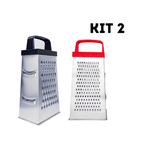 Kit 2 Ralador fatiador 4 faces aço inox queijos e legumes Shopee Brasil