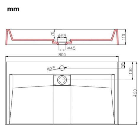 Prostokątna umywalka meblowa 80 cm Ferondi 4X Edinos pl