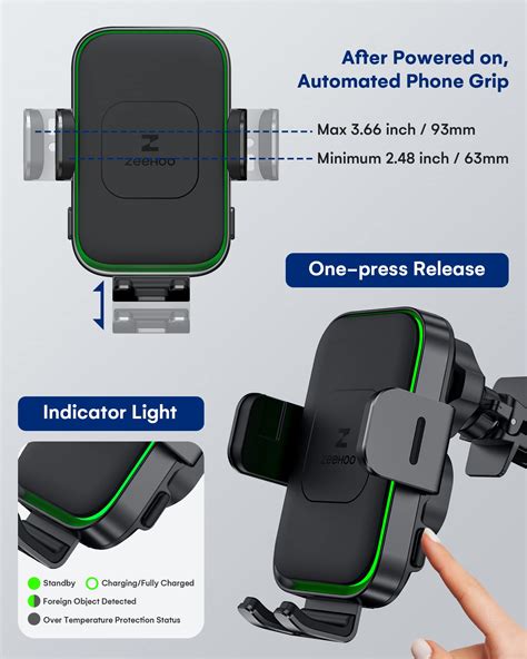 Wireless Car Charger Zeehoo Duoxx Dual Coils 15w Fast Charging Auto