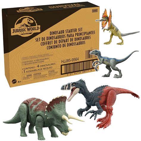 Jurassic World Dinozaury Zestaw Mattel 4 Figurki Oryginalne Dilofozaur