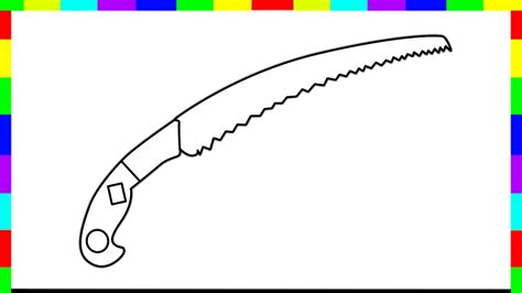 Pruning Saw Drawing How To Draw A Pruning Saw Step By Step For