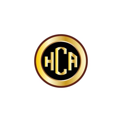 Premium Vector Creative Hca Letter Logo Design With Golden Circle